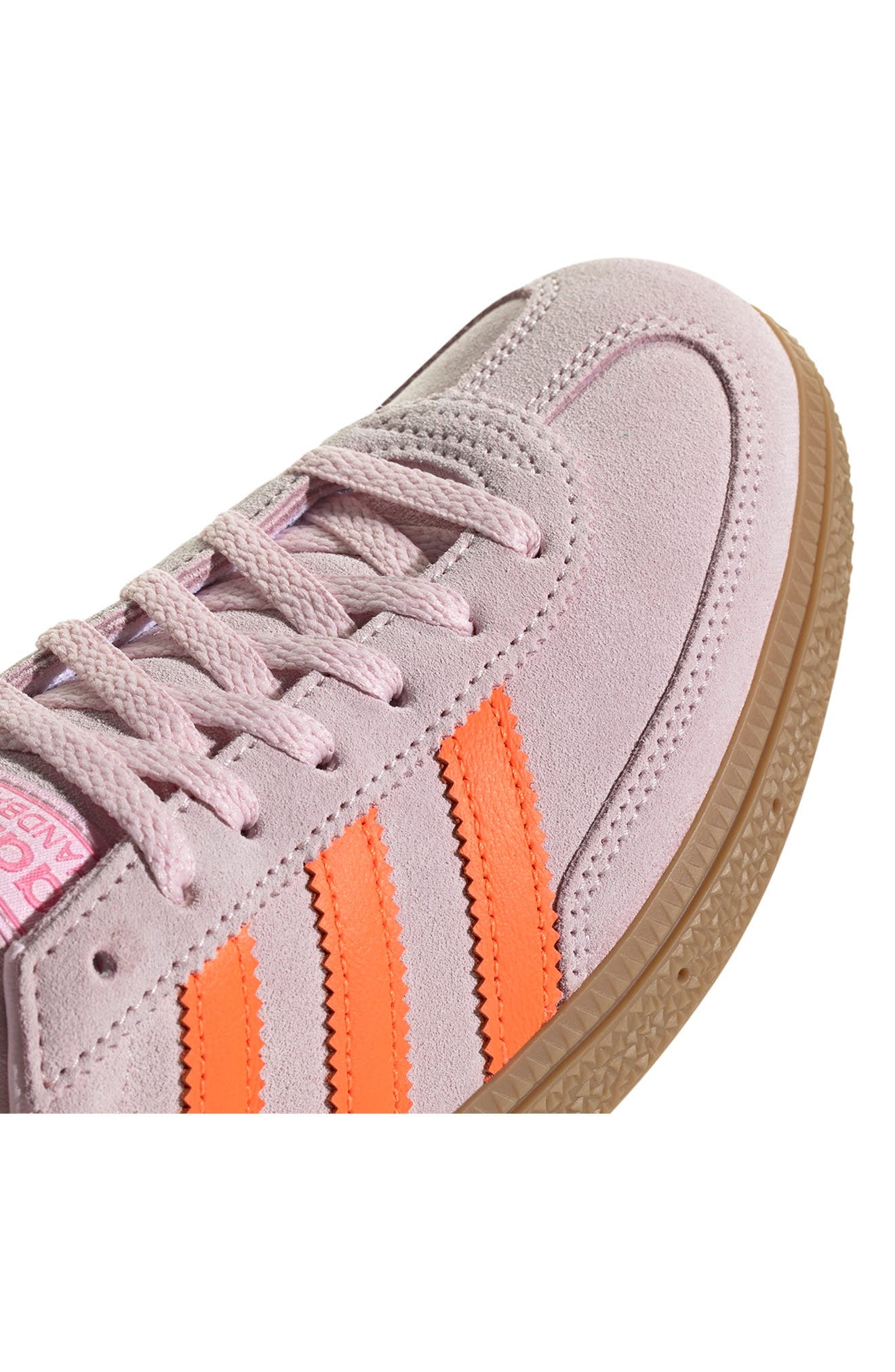 adidas Handball Spezial Sneaker in Clear Pink/Solar Orange/Gum at Nordstrom - 9