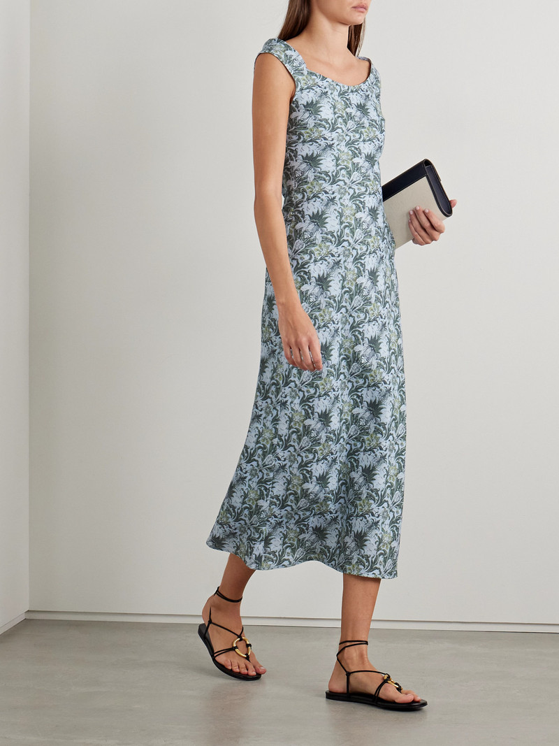 FAITHFULL Bessin Floral-print Linen Midi Dress outlook