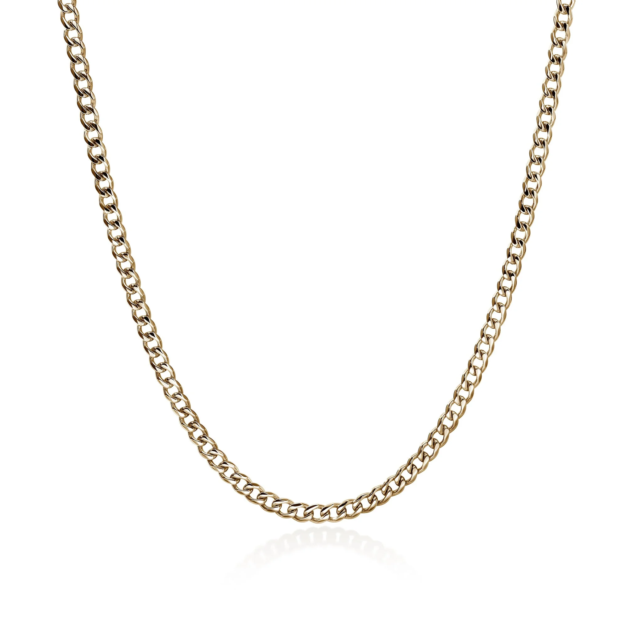 Curb Chain Necklace, Gold, 3.9MM - 1
