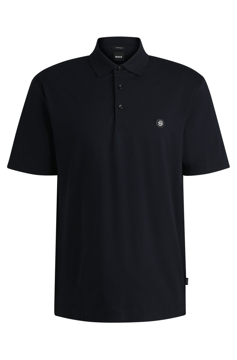 MERCERIZED-COTTON POLO SHIRT WITH DOUBLE MONOGRAM - 1