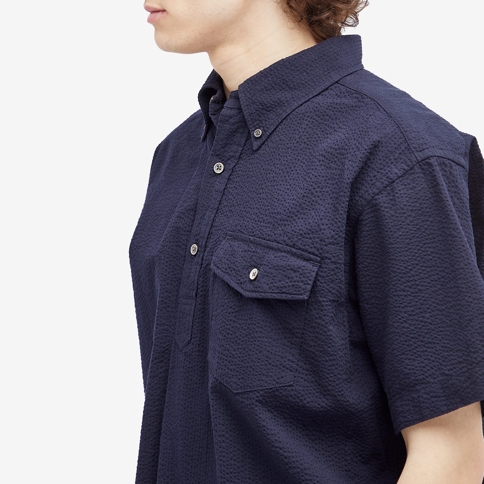 Engineered Garments Popover Button Down Short Sleeve Shirt - 5