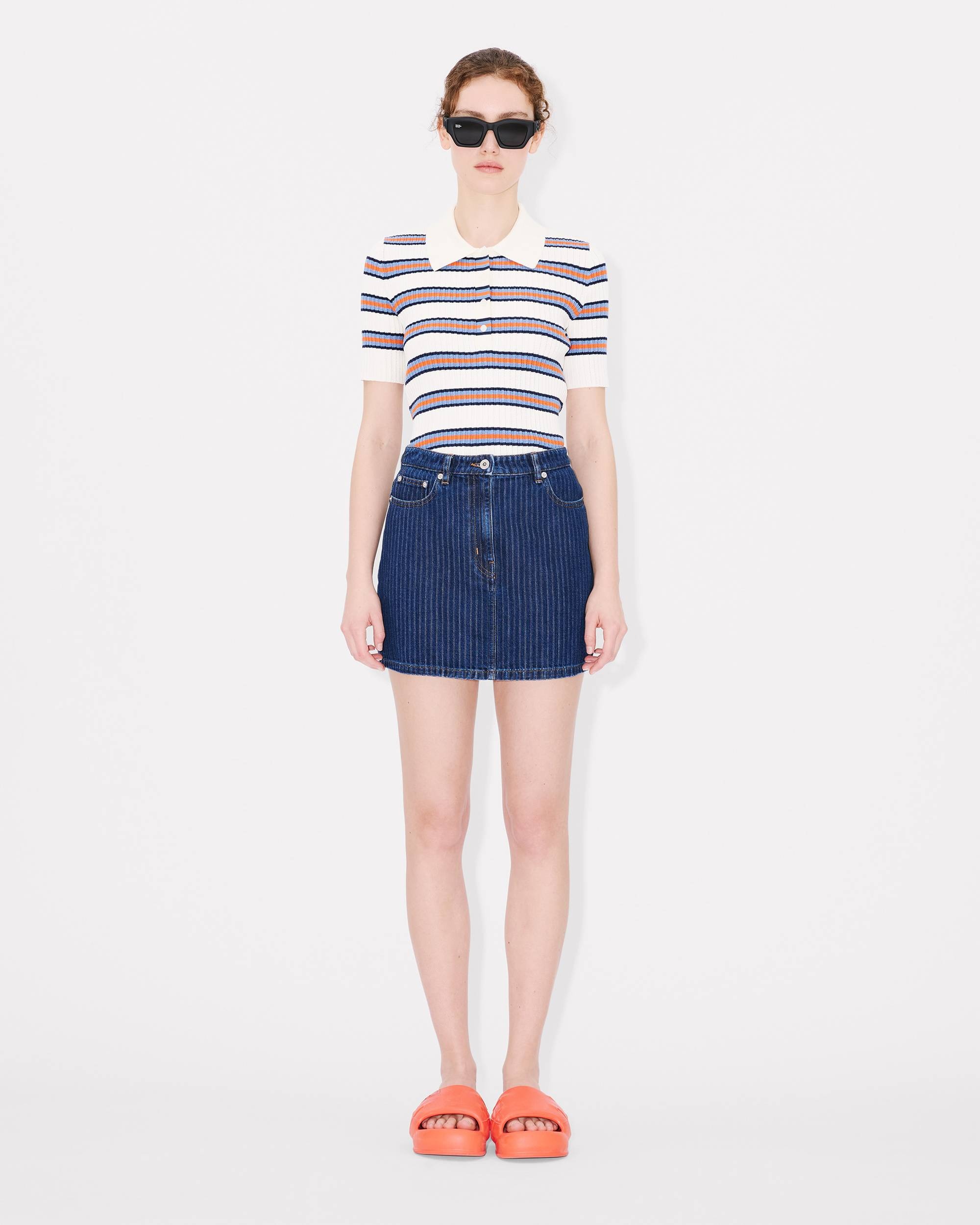 'KENZO Coast Lines' knitted polo in cotton - 5