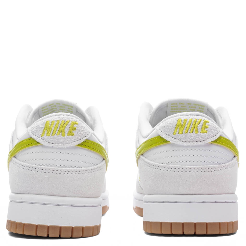 WOMEN'S DUNK LOW - WHITE/BRIGHT CACTUS/GUM YELLOW - 4