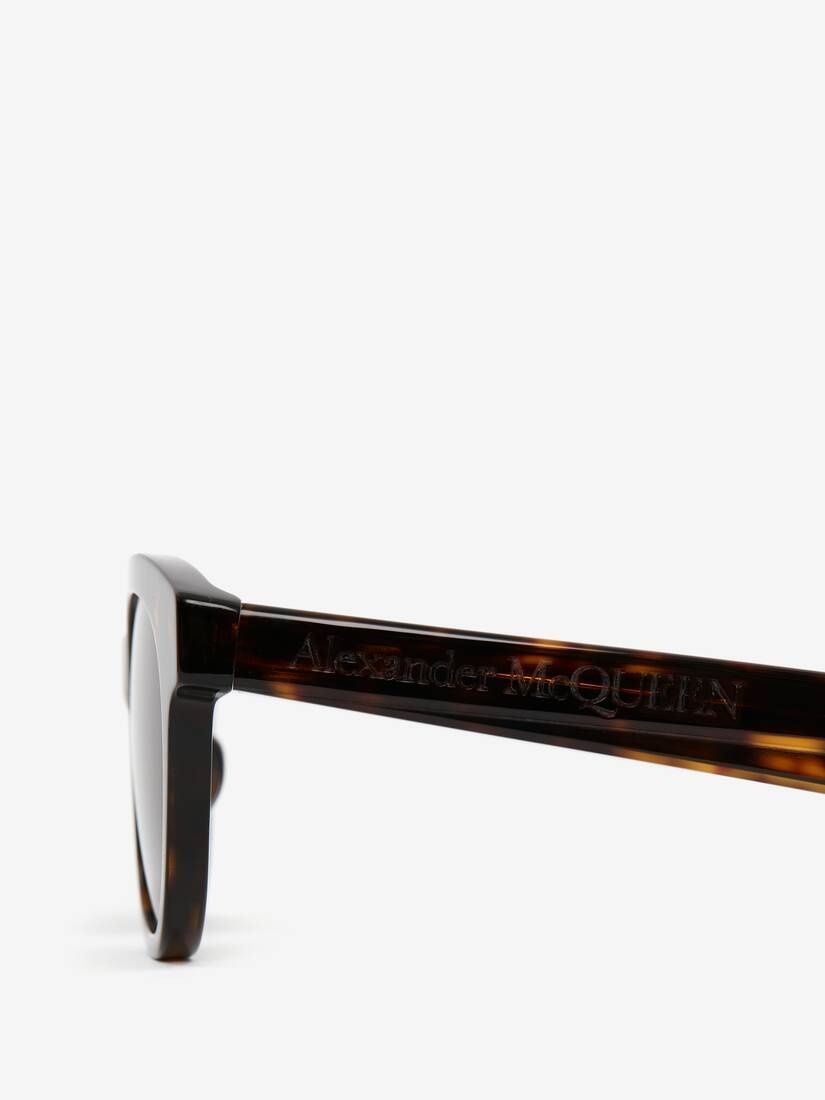 McQueen Angled Pantos Sunglasses in Havana - 4