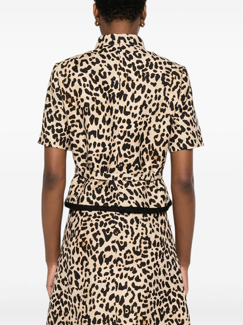 Animalier bow-detail cropped jacket 4