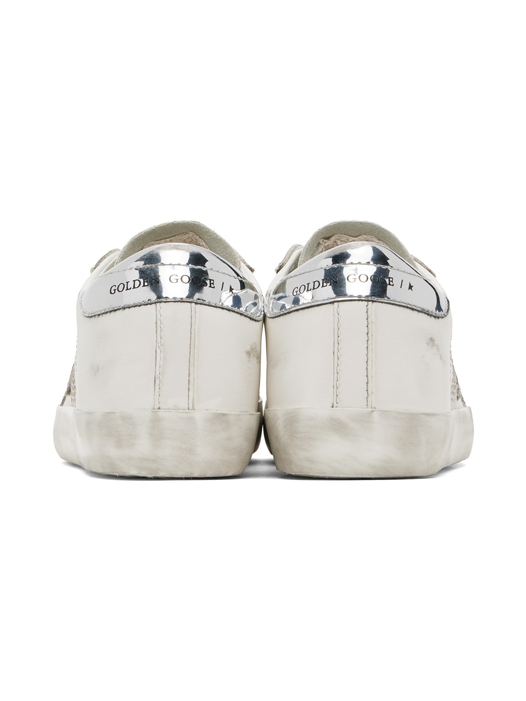 White & Silver Super-Star Sneakers - 2