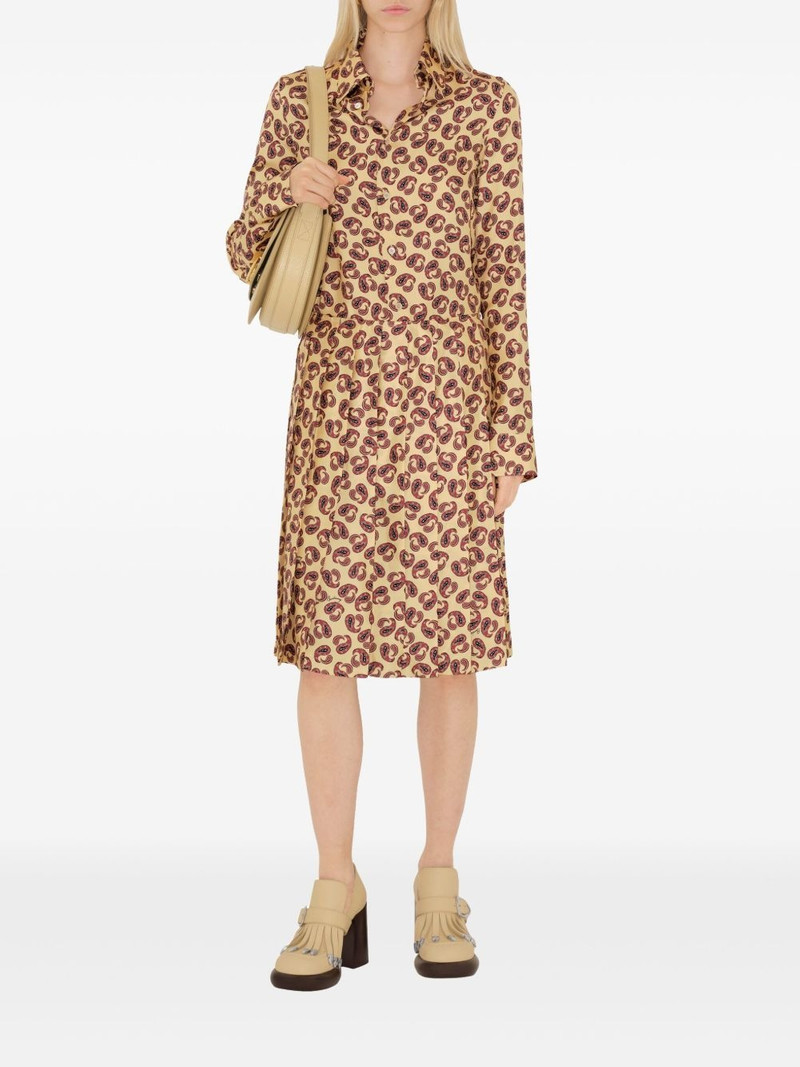 Burberry paisley-print silk pleated midi skirt outlook
