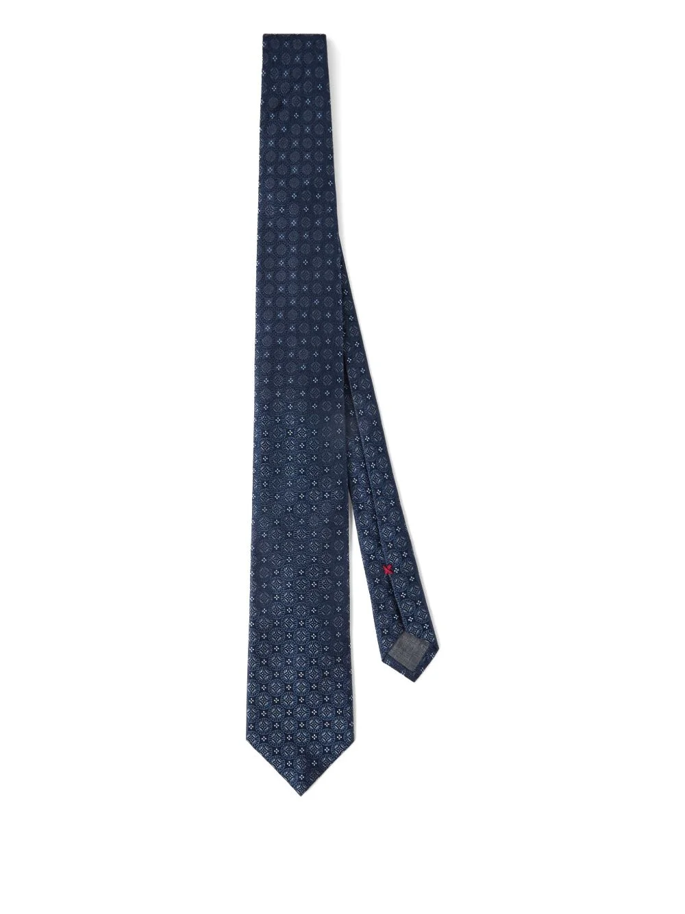 geometric-patterned silk tie - 1