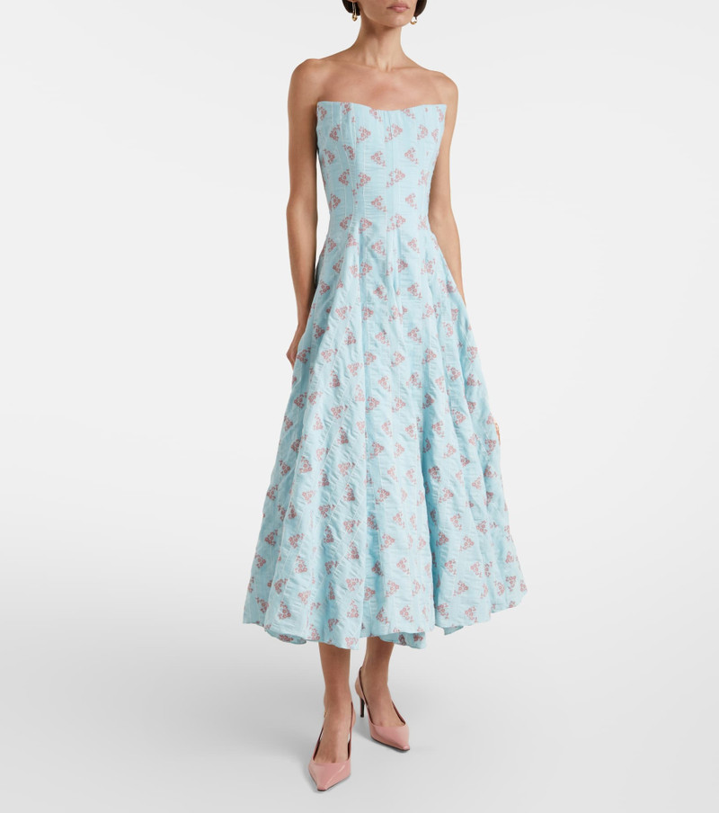 markarian Rousseau floral cotton-blend midi dress outlook