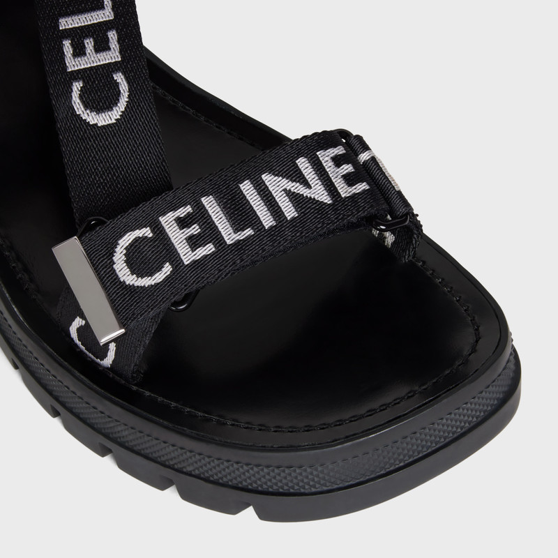 CELINE LEO STRAPPY SANDAL in WITH "CELINE" JACQUARD 4