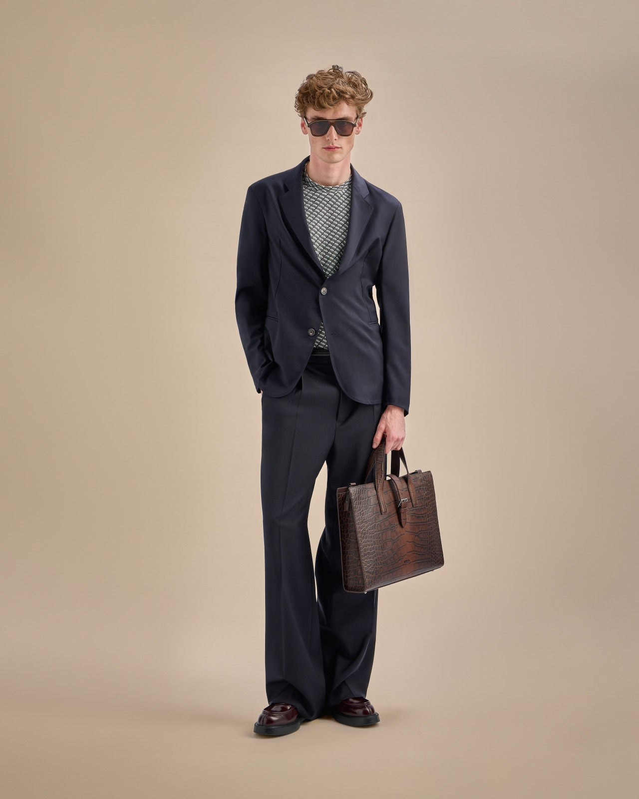 ICON VIRGIN-WOOL STRETCH-SERGE TROUSERS WITH DARTS - 6