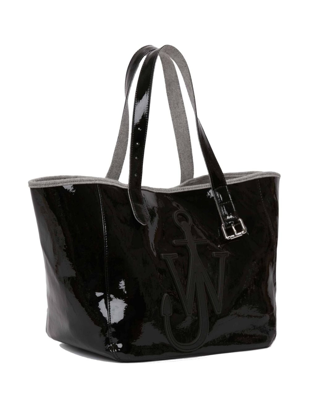 Belt coated-finish denim tote bag - 4
