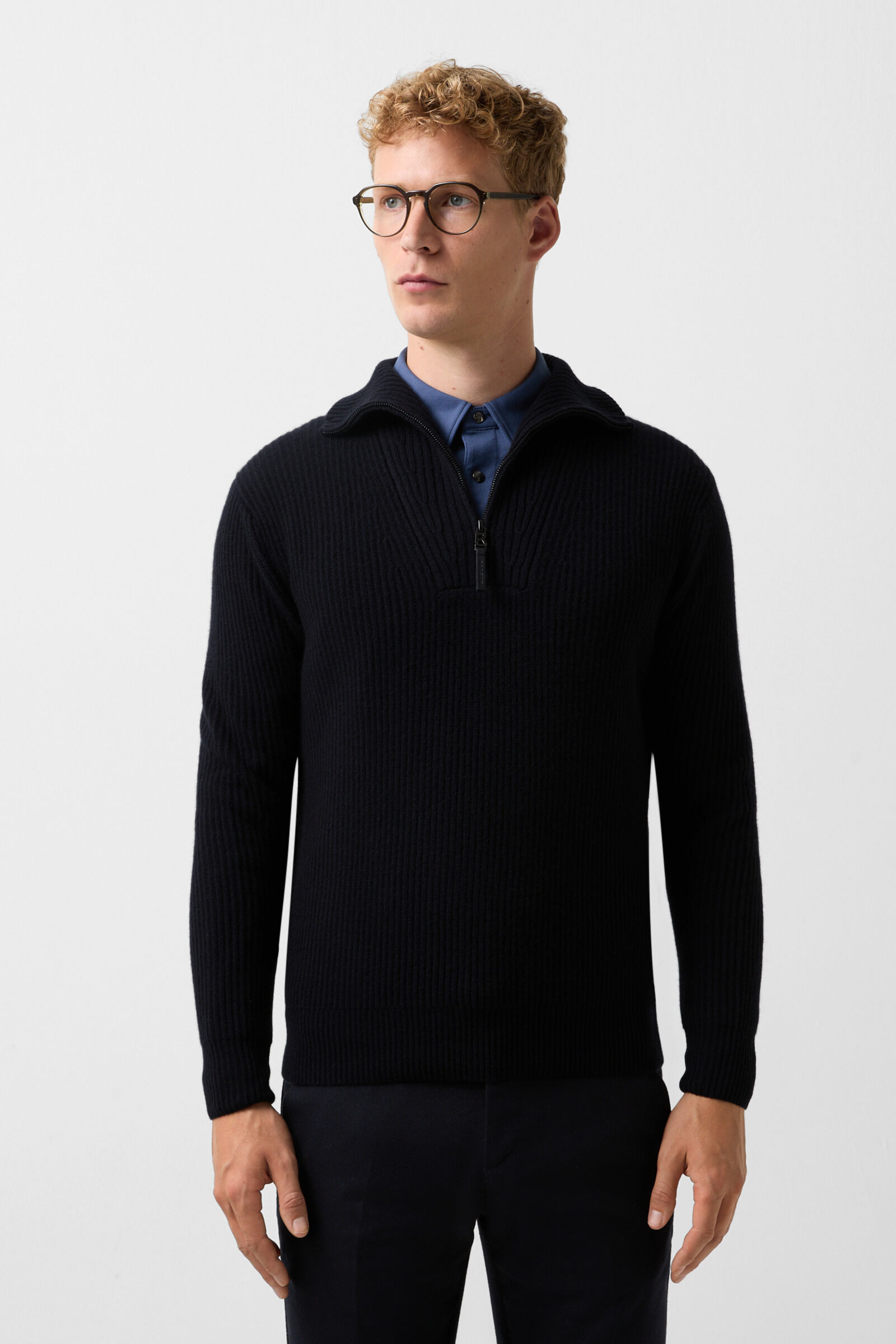 Balvin cashmere troyer in Navy blue - 2