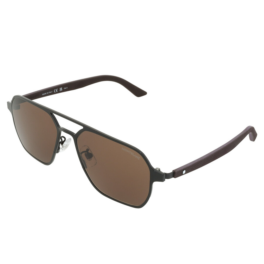 Montblanc Brown Navigator Men's Sunglasses MB0360S 002 56 - 3