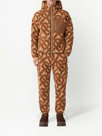 Burberry monogram fleece jacquard track pants outlook