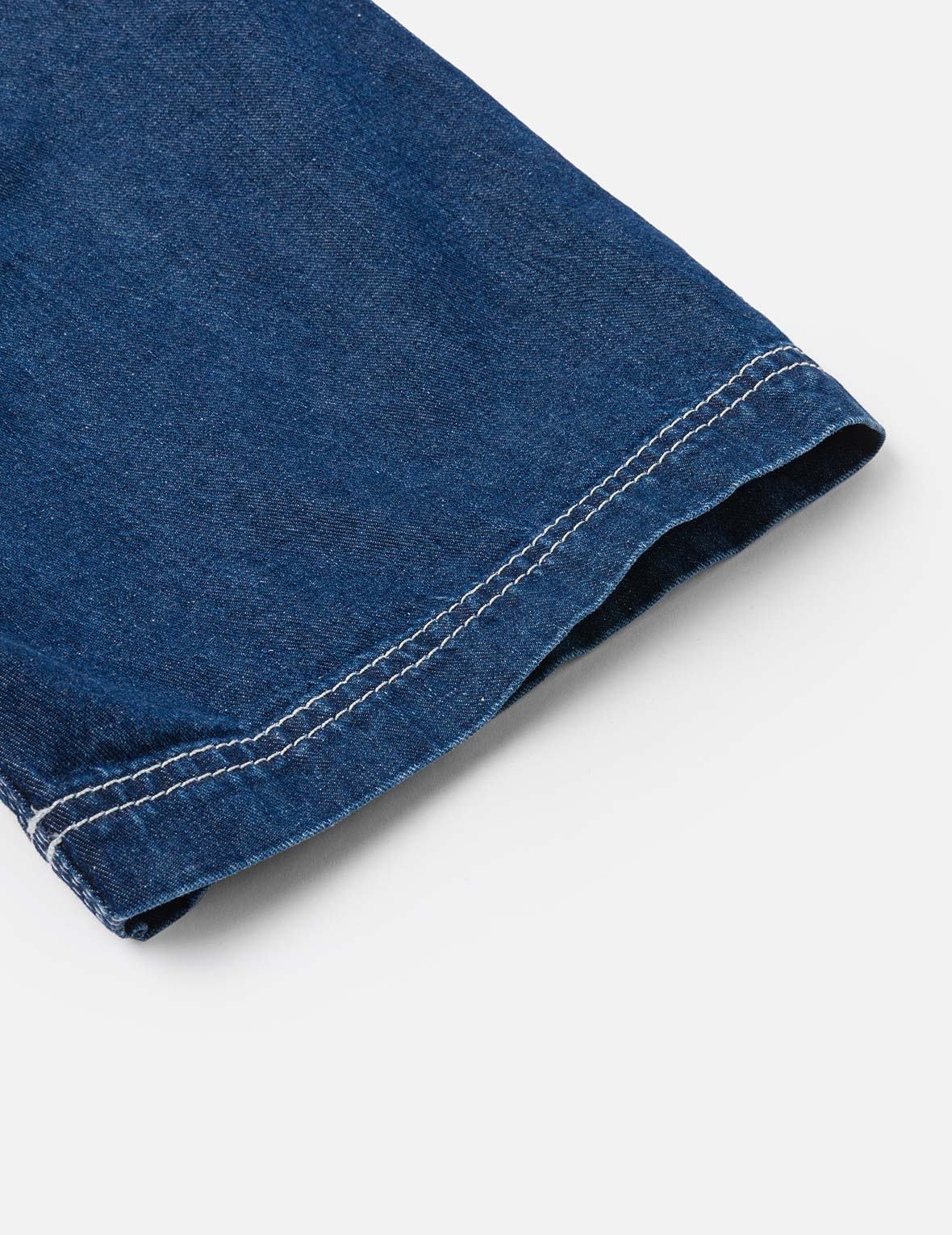 Logo Embroidery Fashion Fit Denim Short-Sleeves Shirt - 9