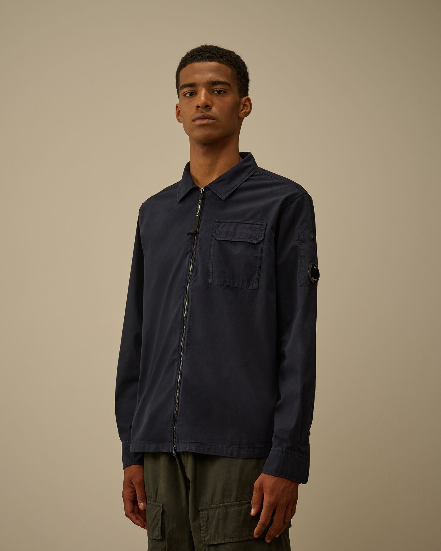 Organic Gabardine Zipped Overshirt - 3
