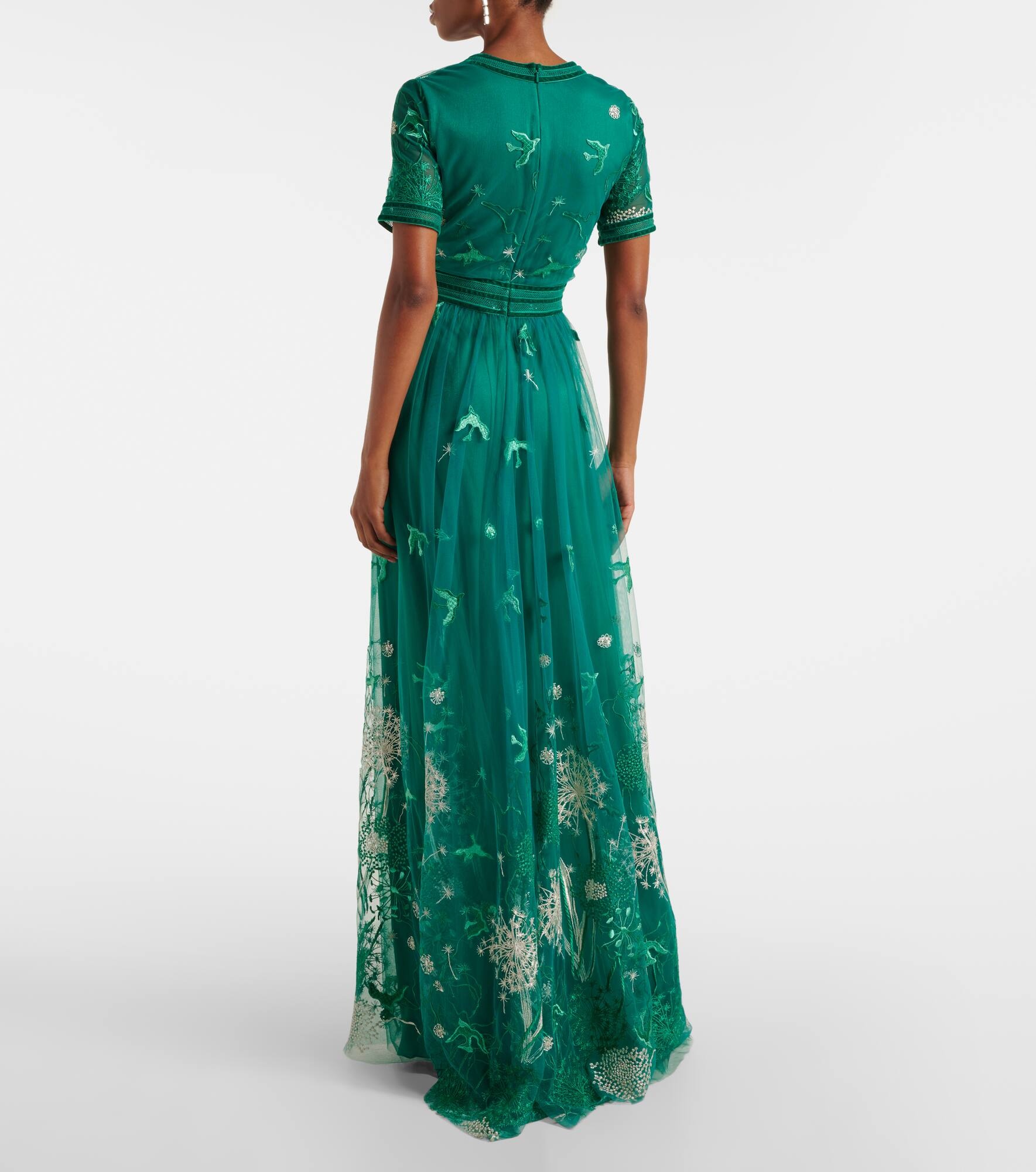 Floral embroidered gown - 3
