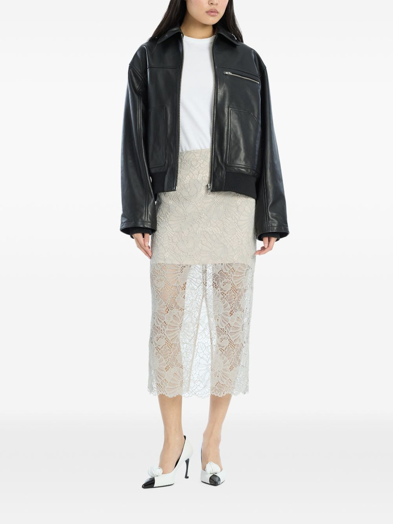 ROTATE zip leather bomber jacket outlook