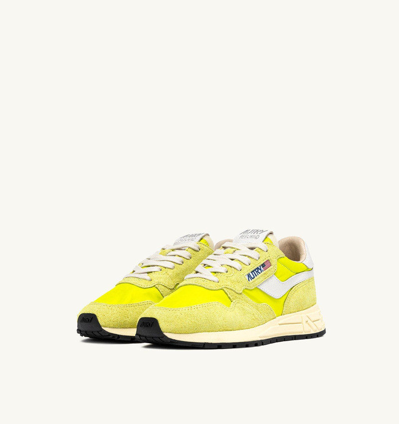 AUTRY REELWIND LOW SNEAKERS IN WHITE AND EVENING PRIMROSE NYLON AND SUEDE outlook
