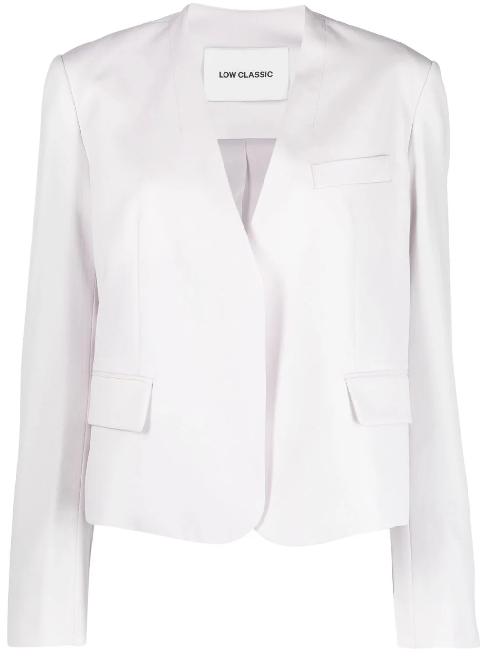 single-breasted collarless blazer - 1