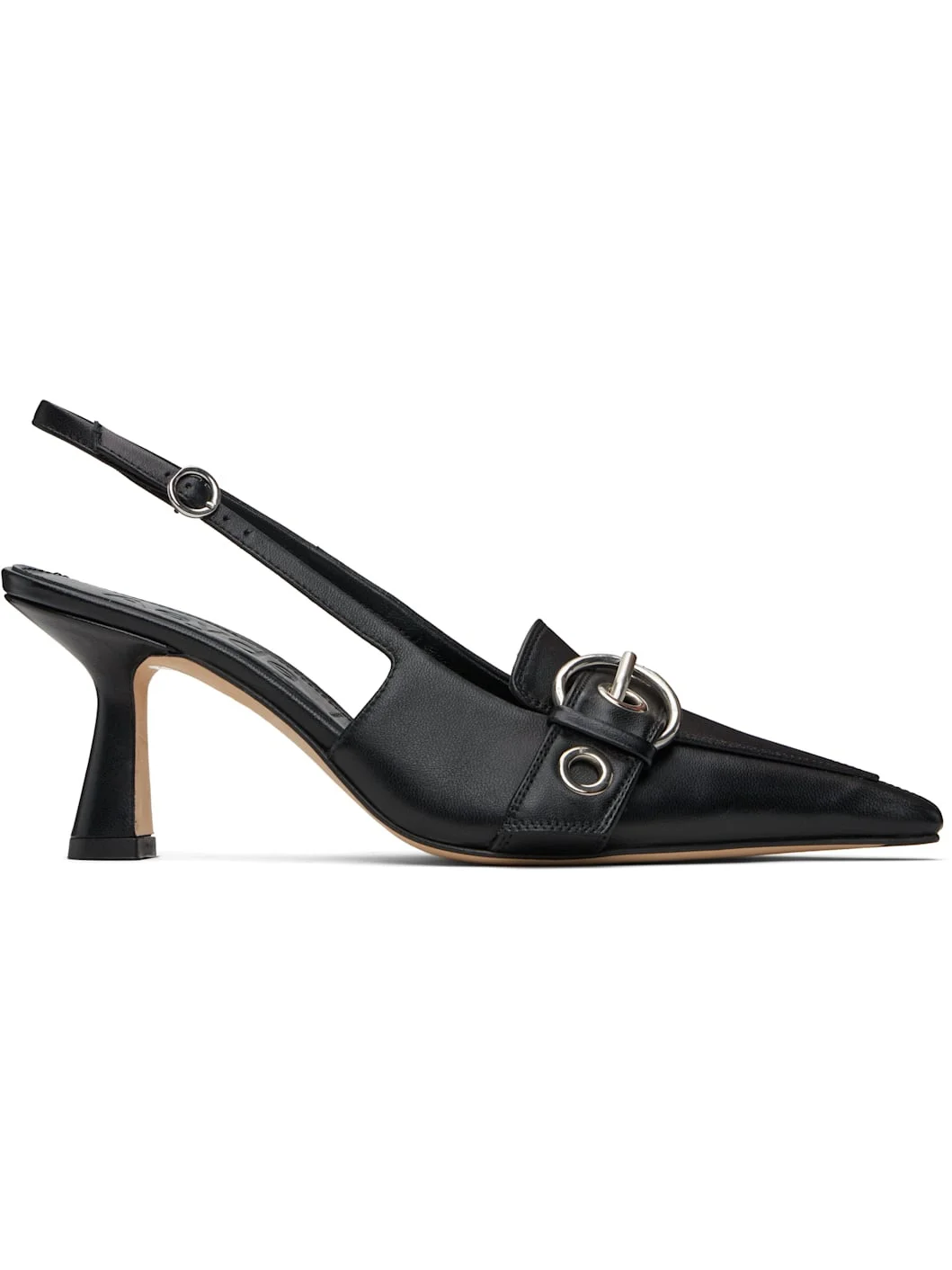 Black Tara Eyelet Heels - 1