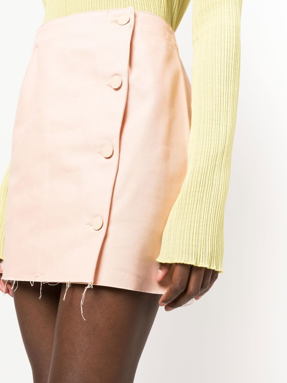 frayed cotton miniskirt - 5