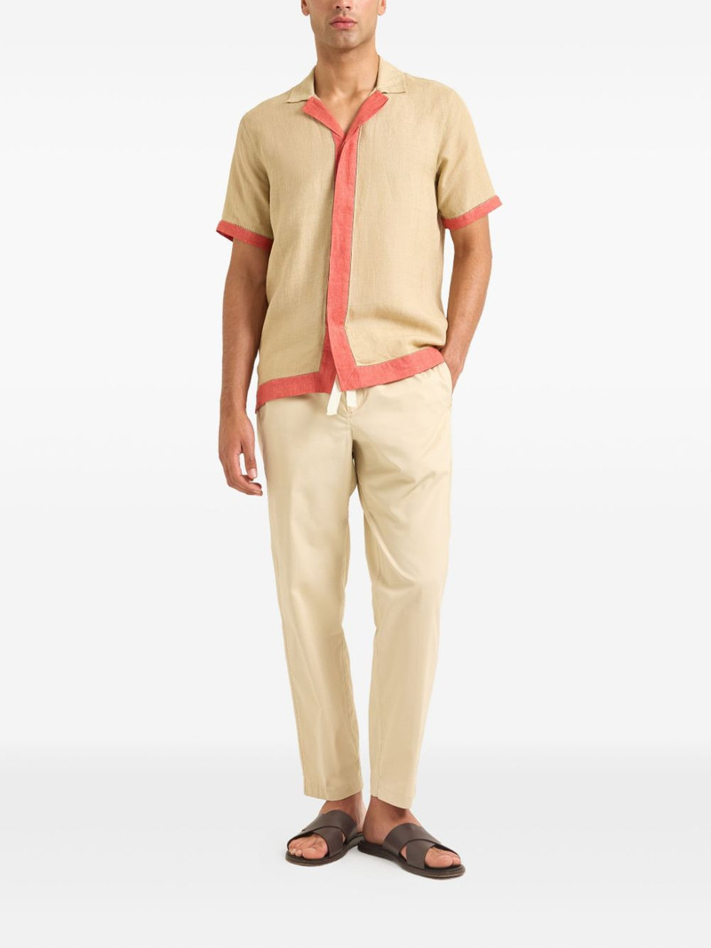ORLEBAR BROWN Maitan linen contrast-trim shirt outlook