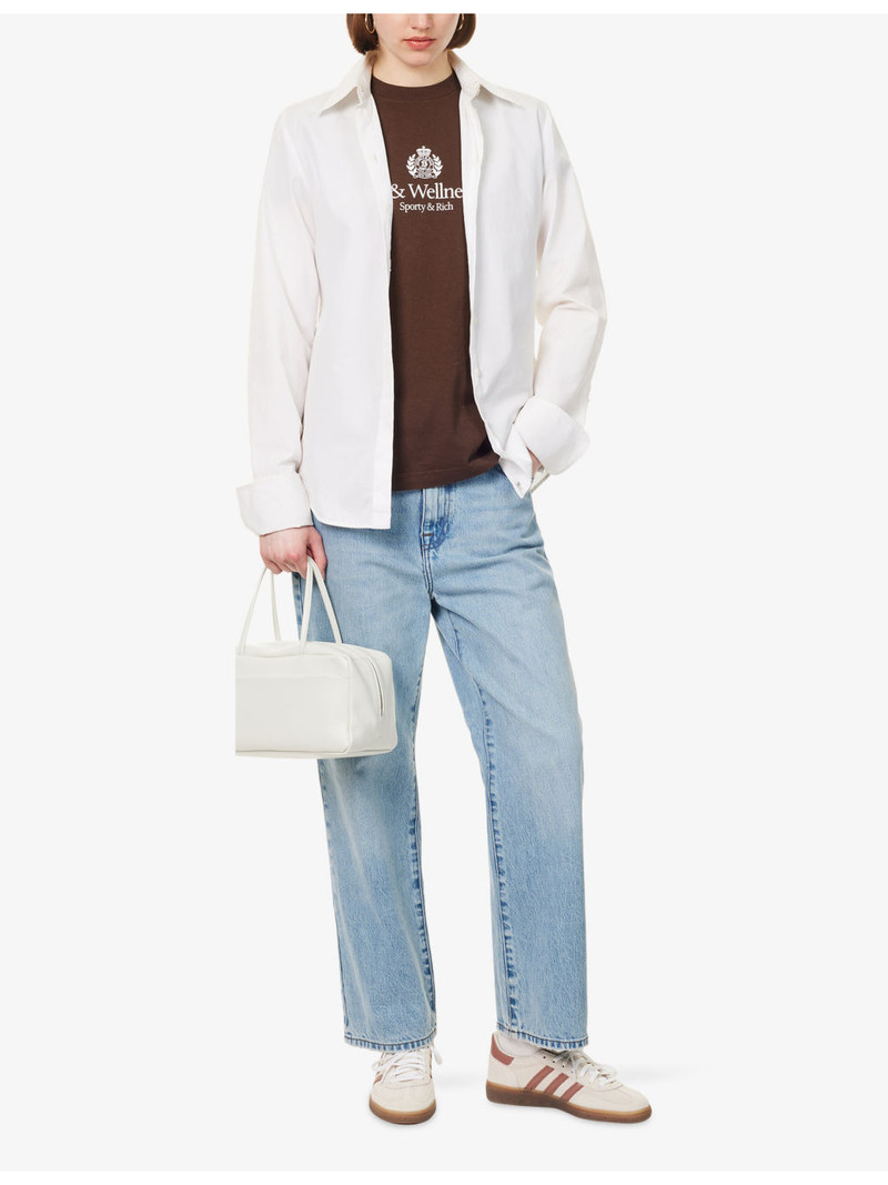 Sporty & Rich Farm Crest Printed Cotton T-Shirt outlook