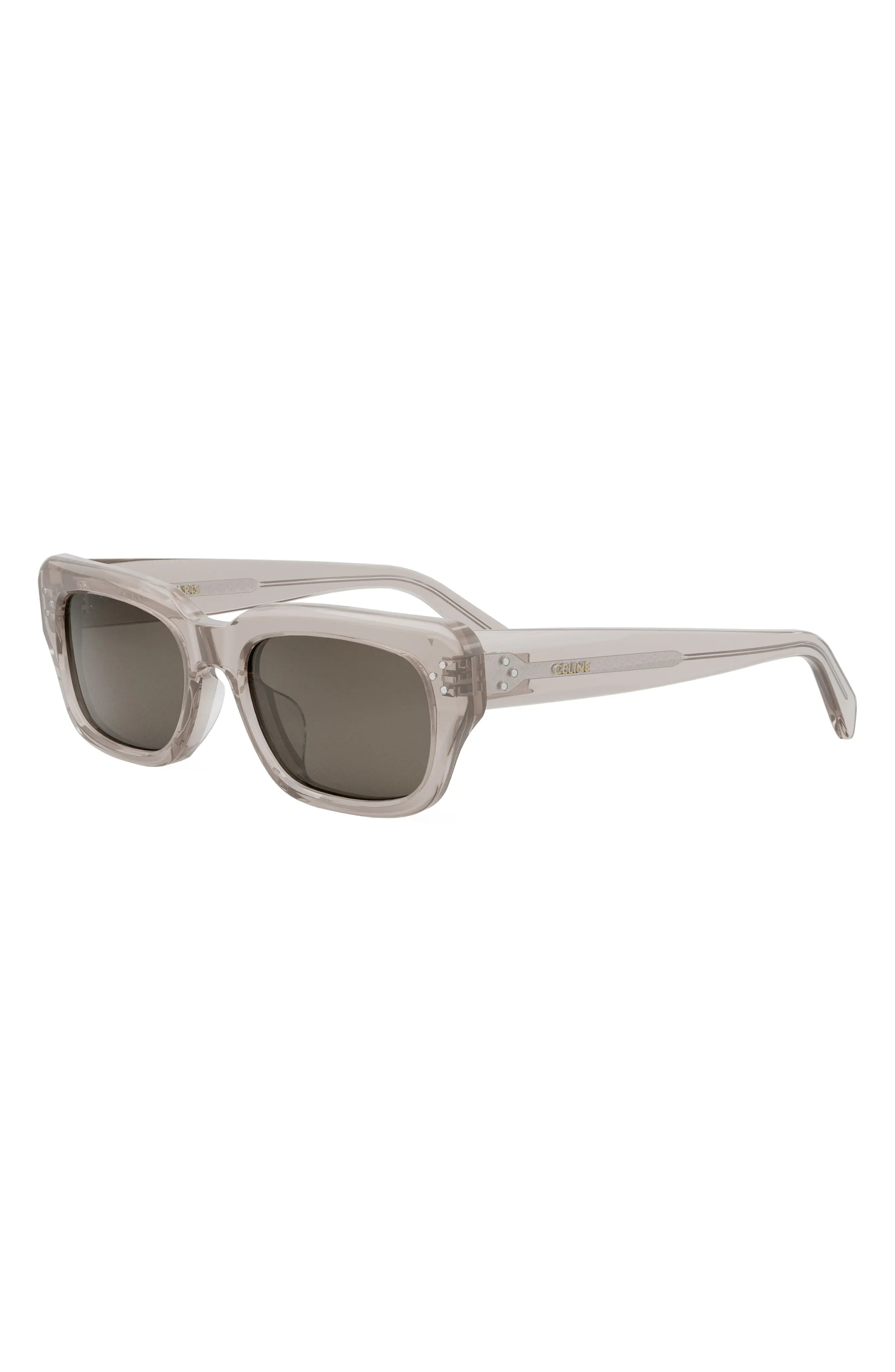 Bold 3 Dot Rectangular Sunglasses in Beige/Brown - 2