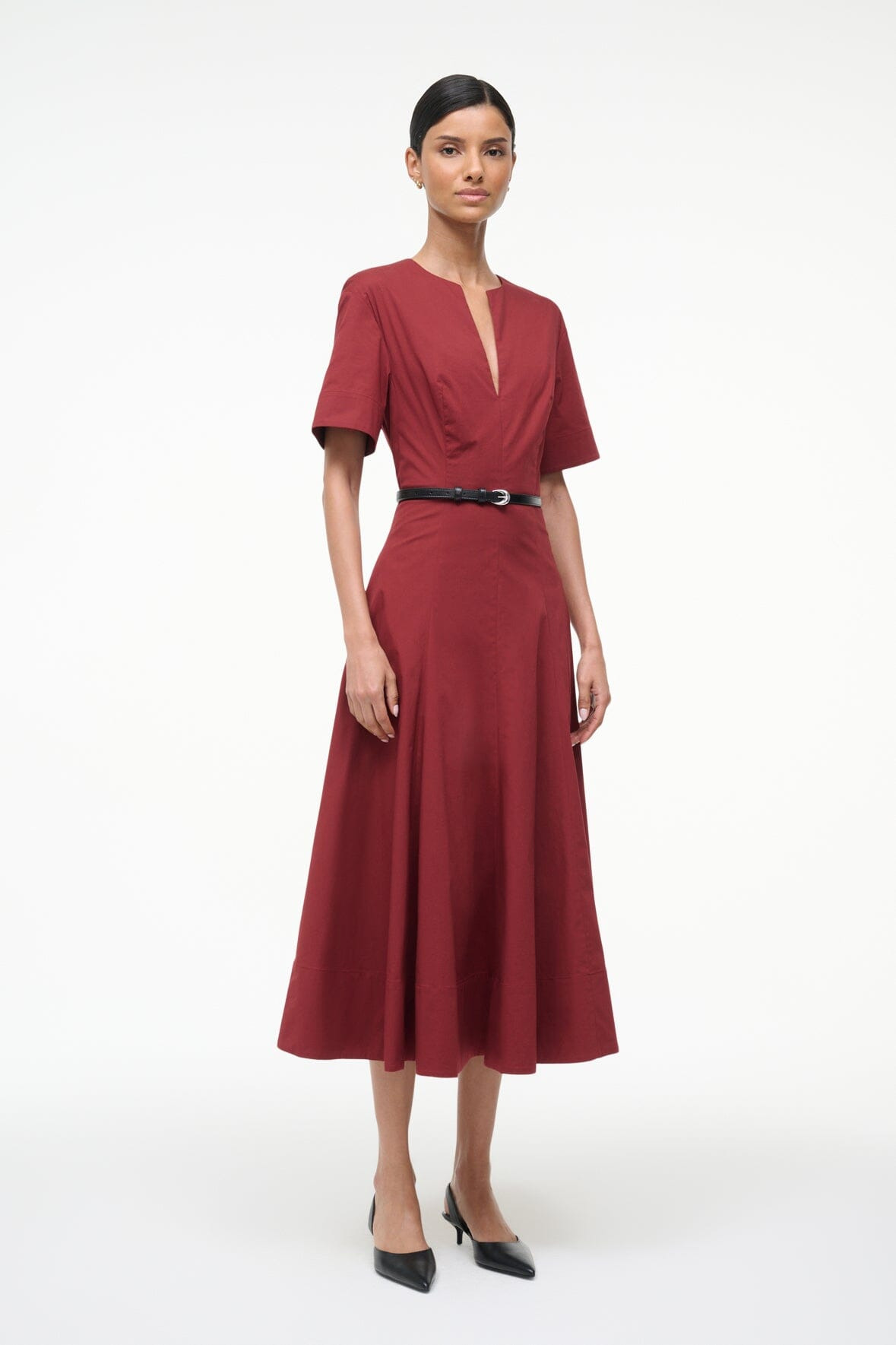 STAUD FRANCES DRESS SANGRIA - 5
