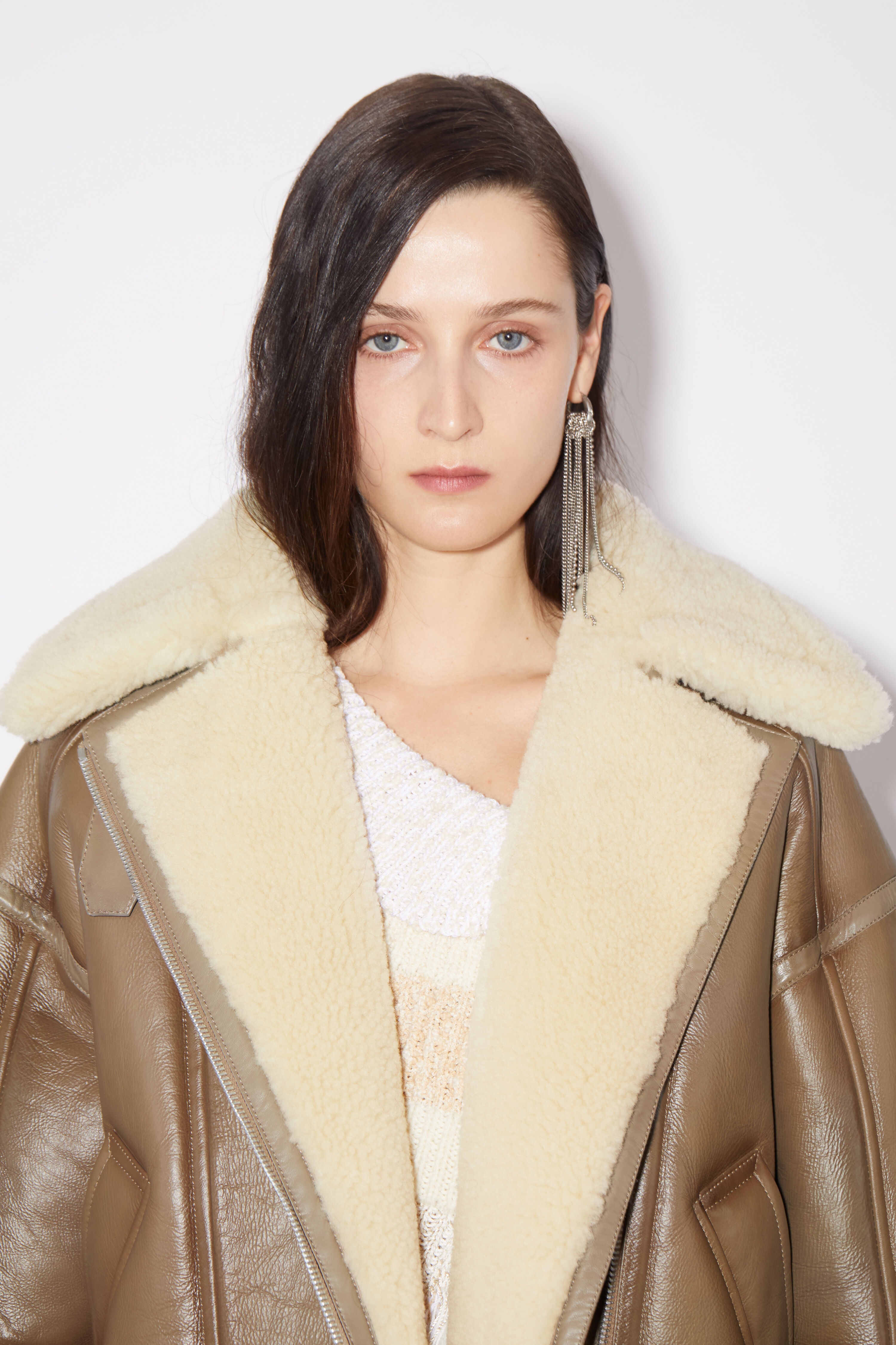 Leather shearling jacket - Brown/light camel - 6