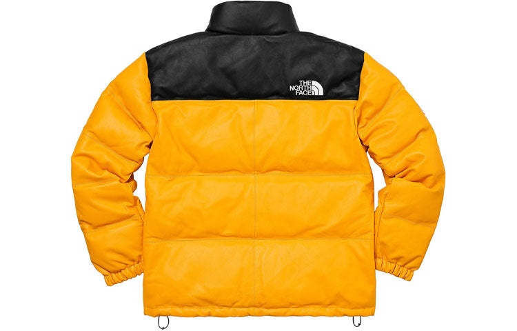 Supreme FW17 x The North Face Leather Nuptse Jacket 'Yellow' SUP-FW17-618 - 3