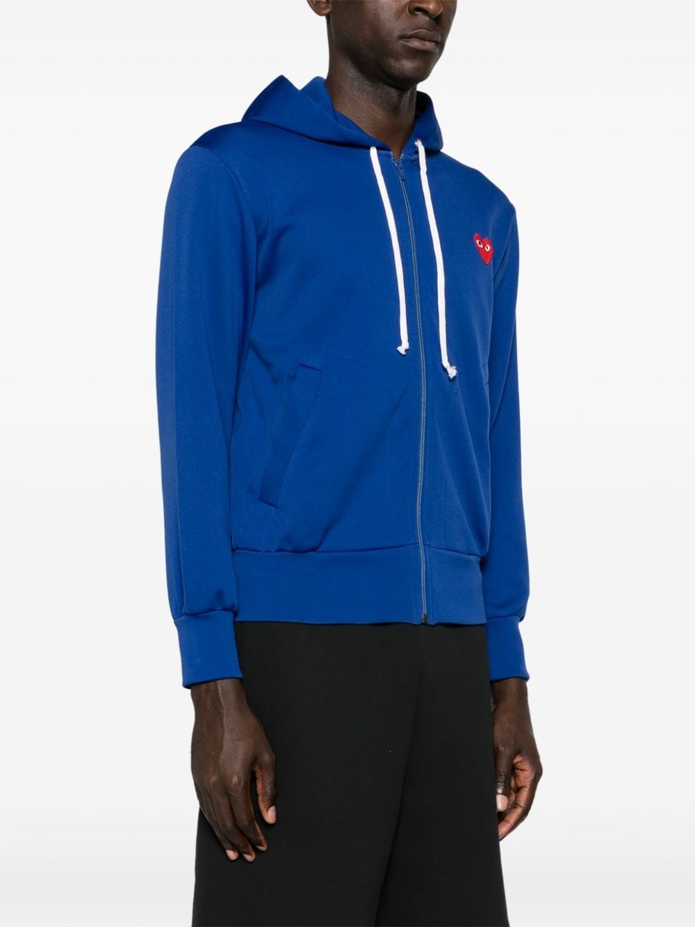 heart-patch zip-up hoodie - 4