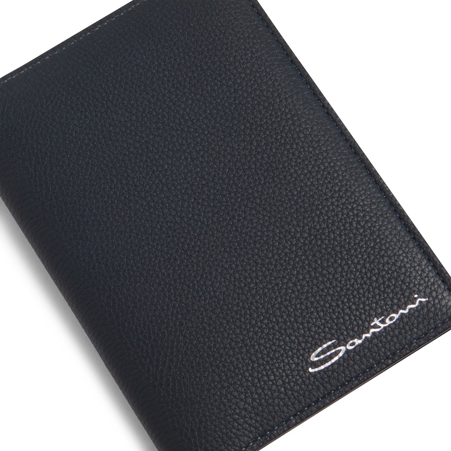 Blue tumbled leather passport case - 4