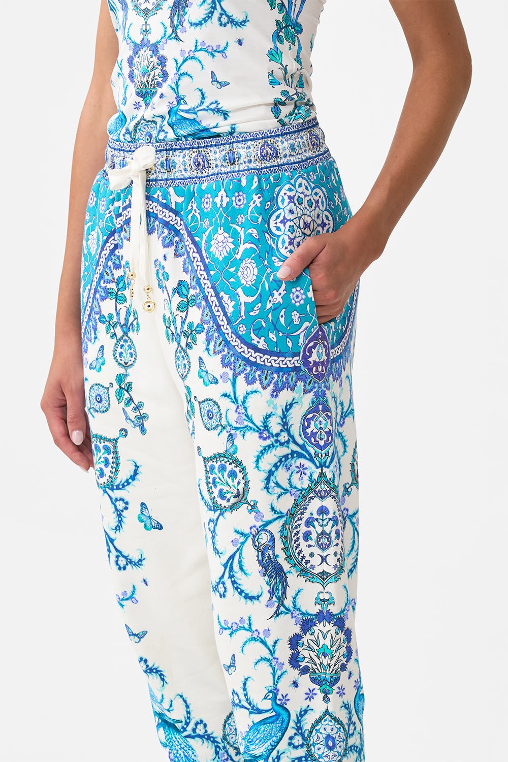 JERSEY TRACK PANT WITH SILK DETAILS - 6