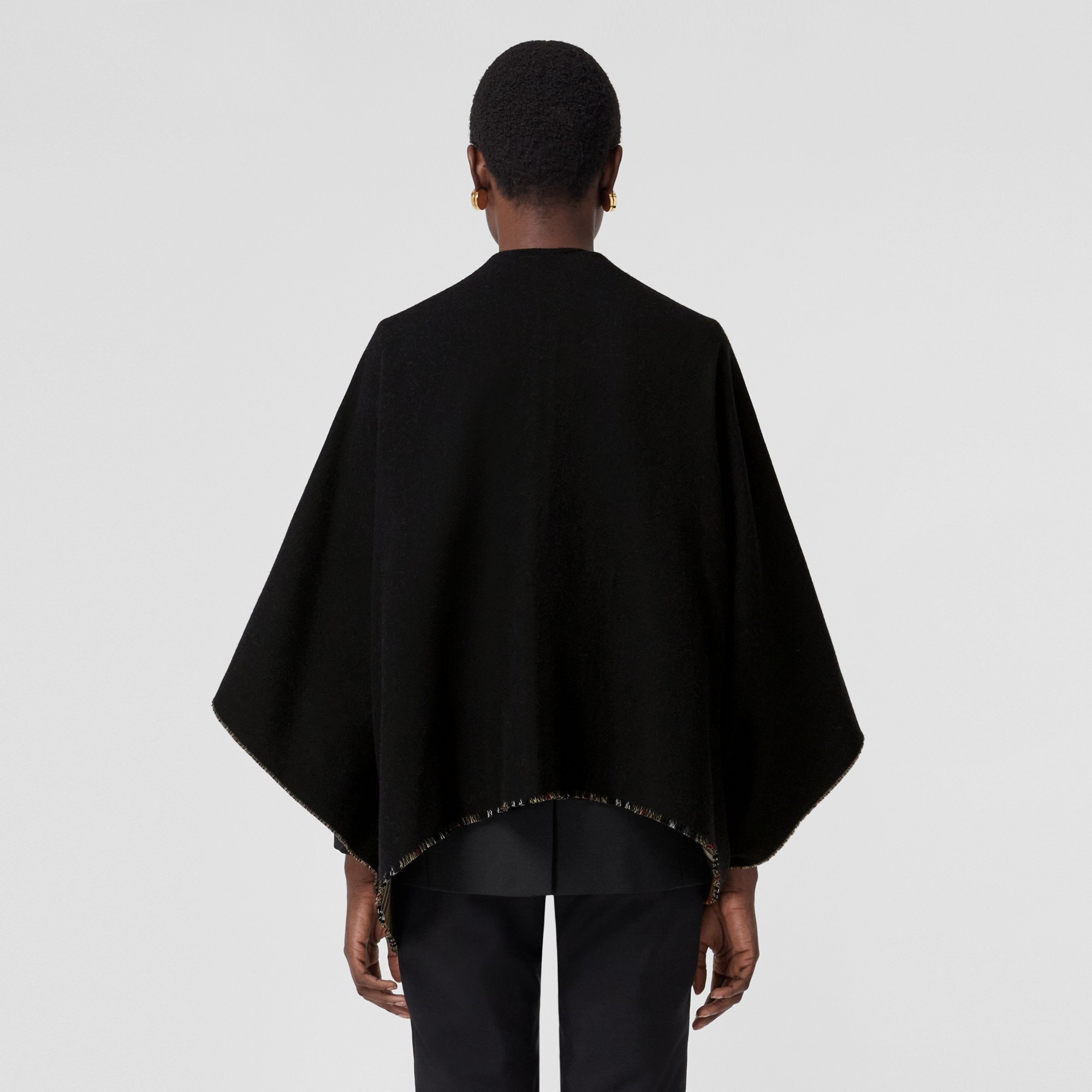 Icon Stripe Wool Reversible Cape - 3