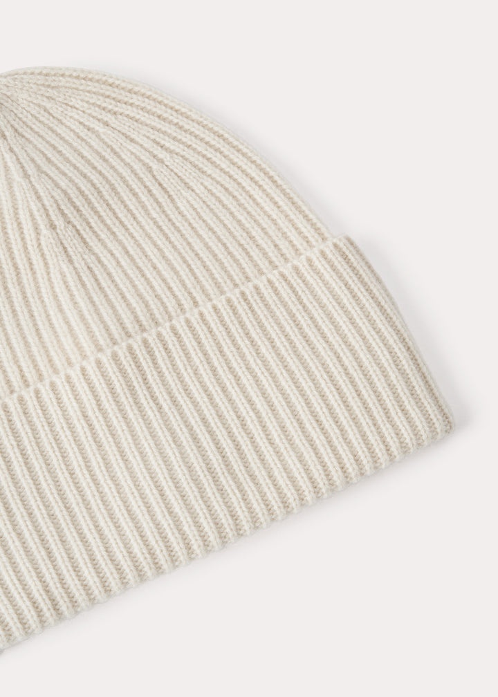 Wool cashmere knit beanie macadamia - 4