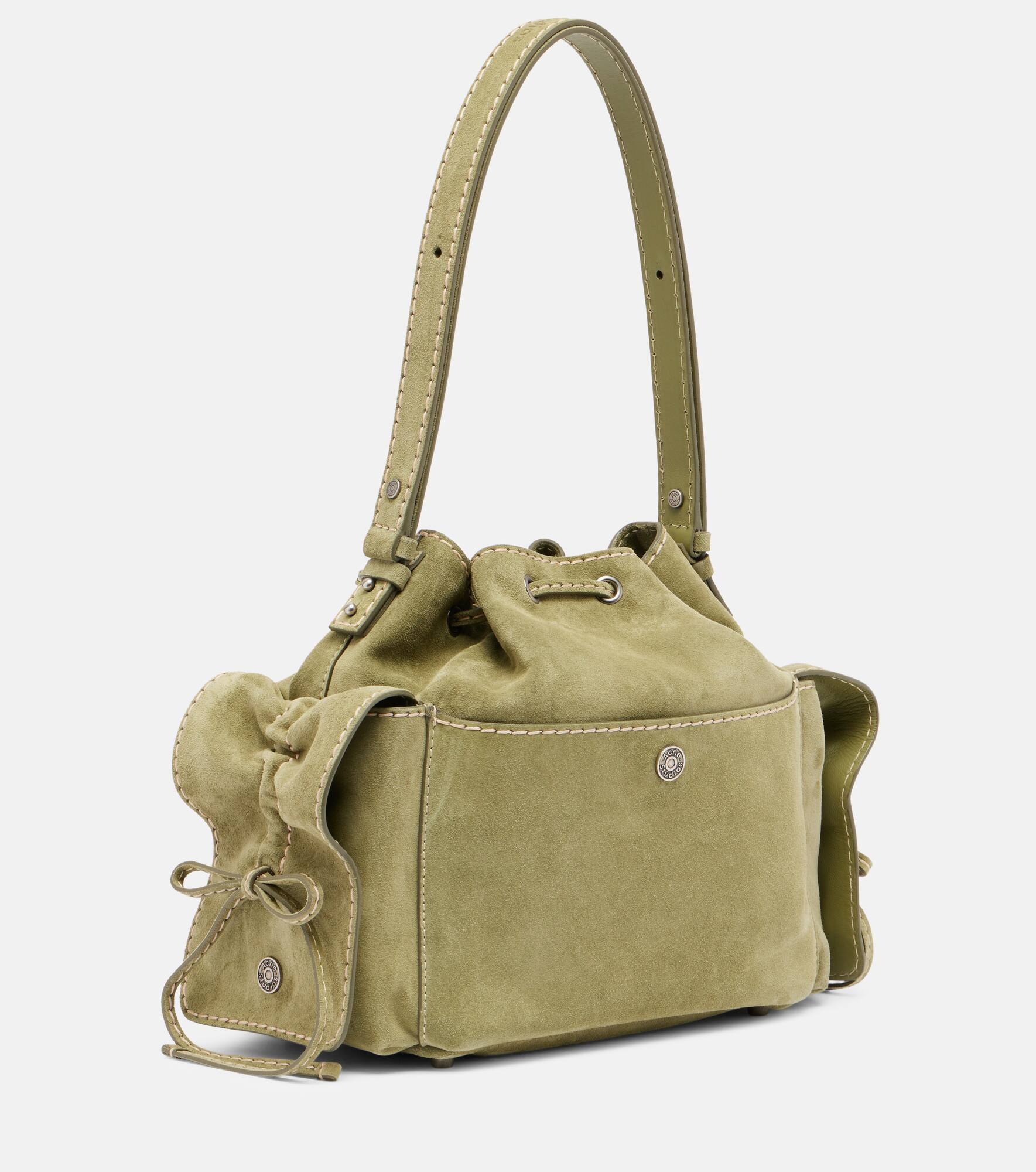 Multipocket Mini suede bucket bag - 4