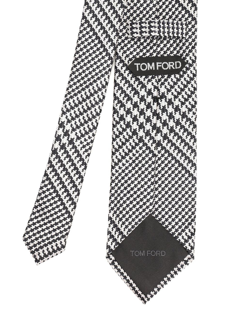 houndstooth-pattern silk tie - 2