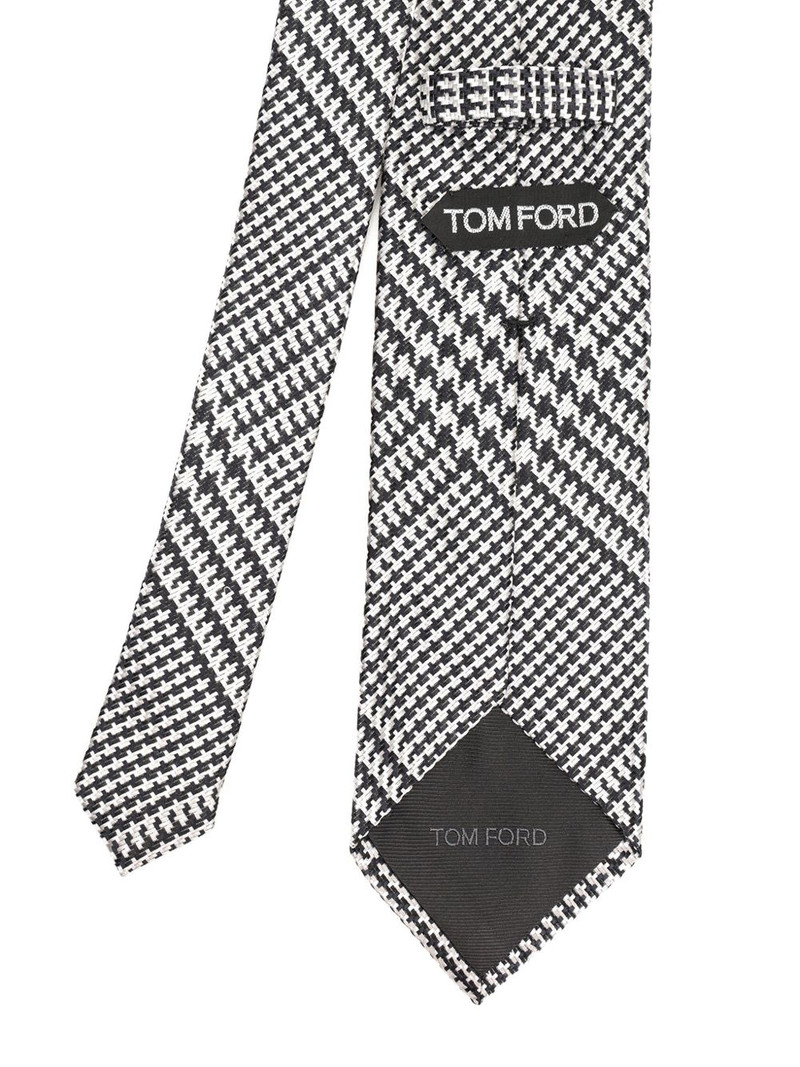 TOM FORD houndstooth-pattern silk tie outlook