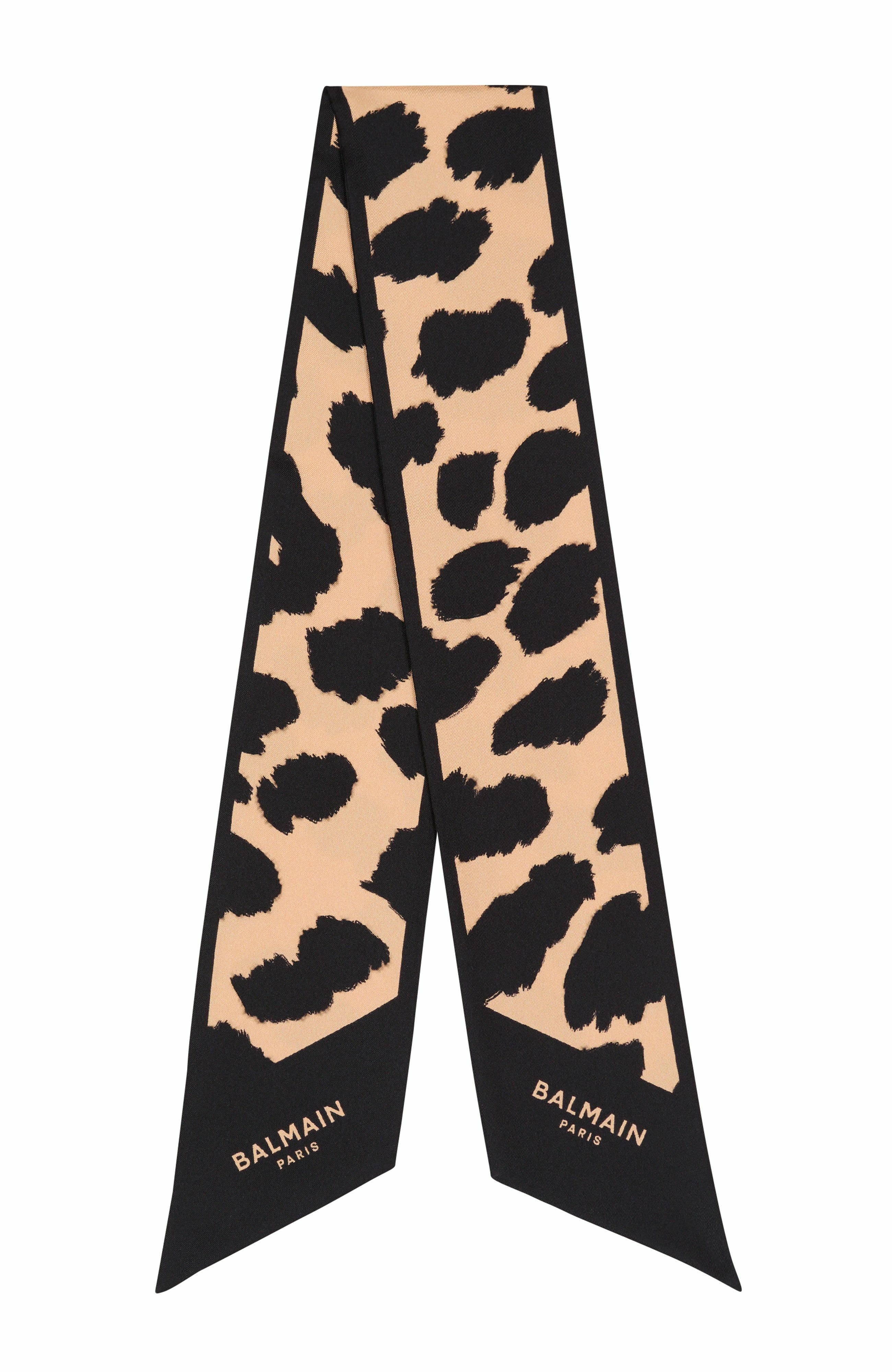 Balmain Leopard print silk bandana in Beige at Nordstrom - 1