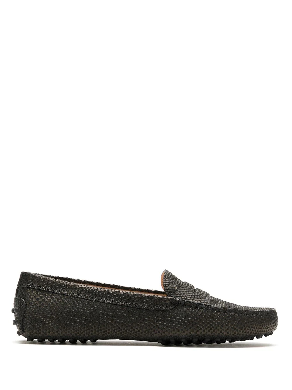 textured slip-on moccasins  - 1