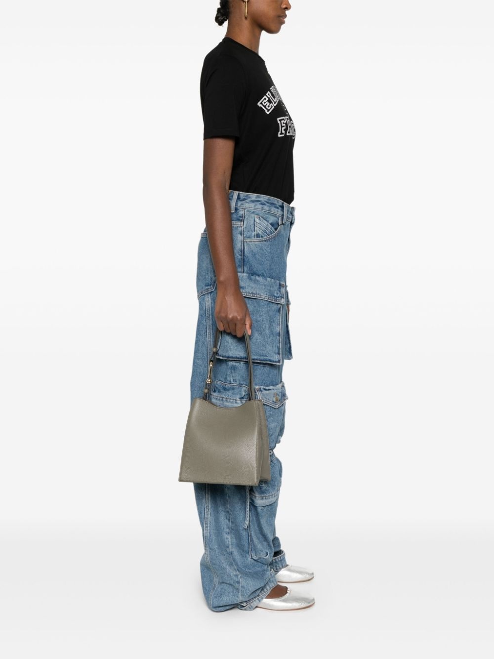 mini Nuvola leather bucket bag - 2