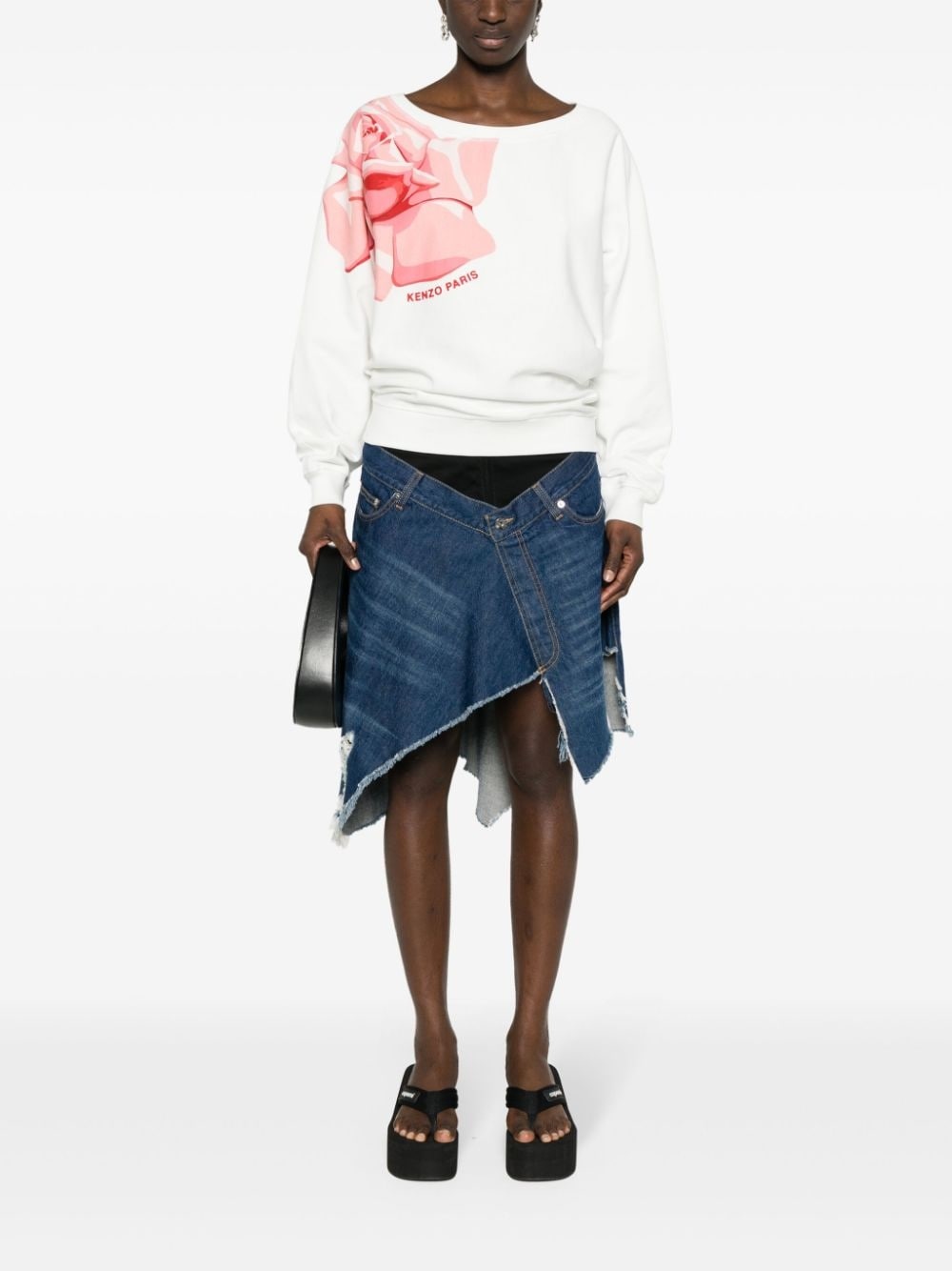 rose-print cotton sweatshirt - 2