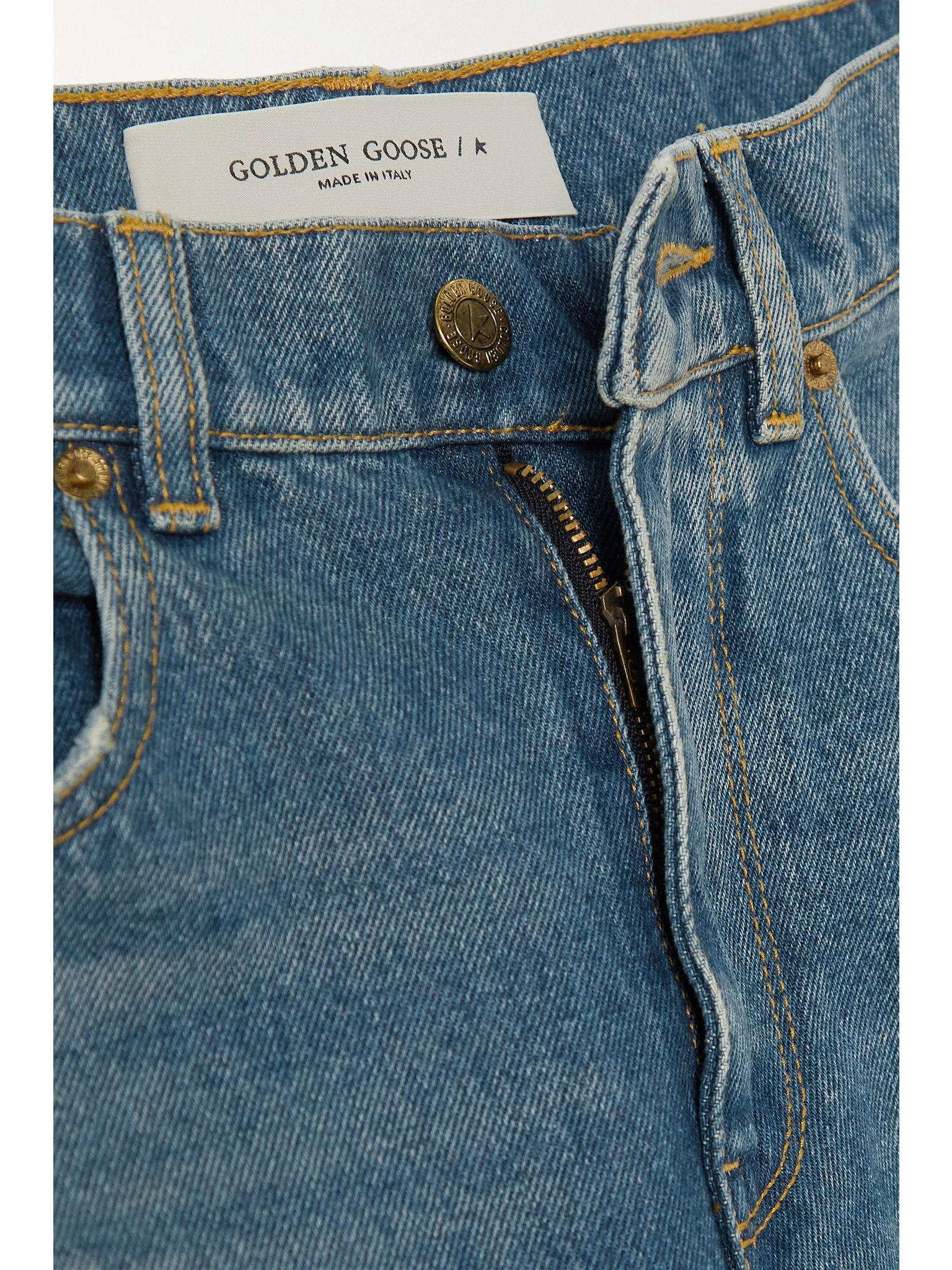 Golden high-rise cropped flared jeans Mid denim - 5