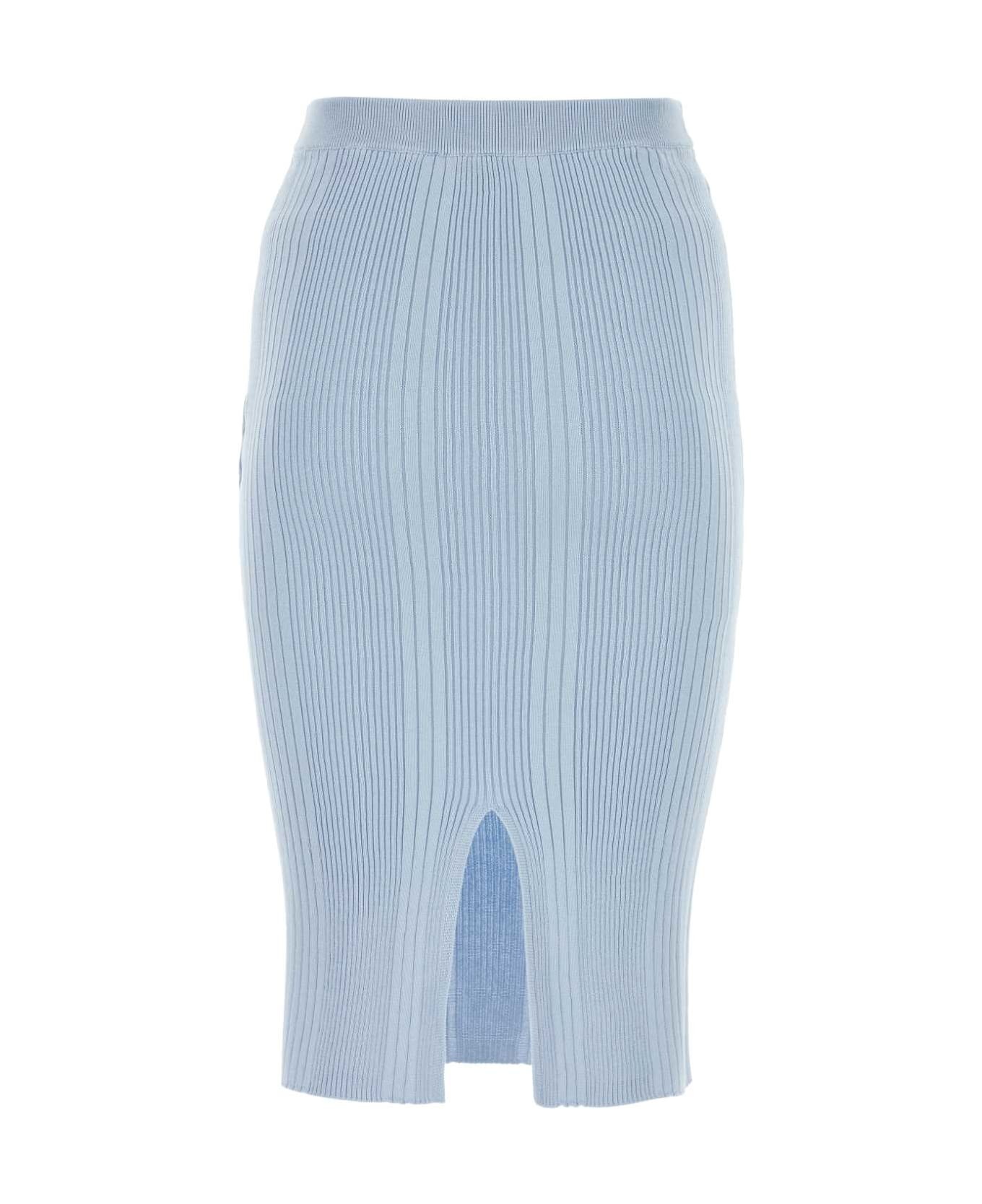 Pastel Light-blue Cotton Skirt - 2