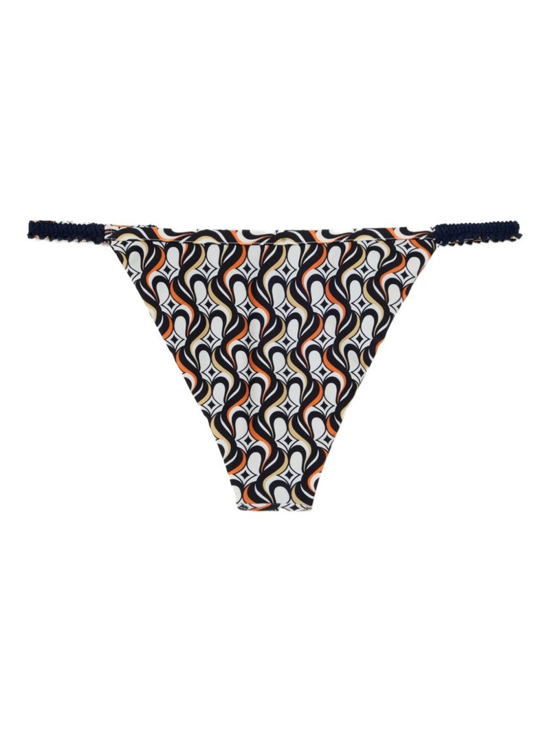 La DoubleJ Fonda geometric-print string bikini bottom outlook