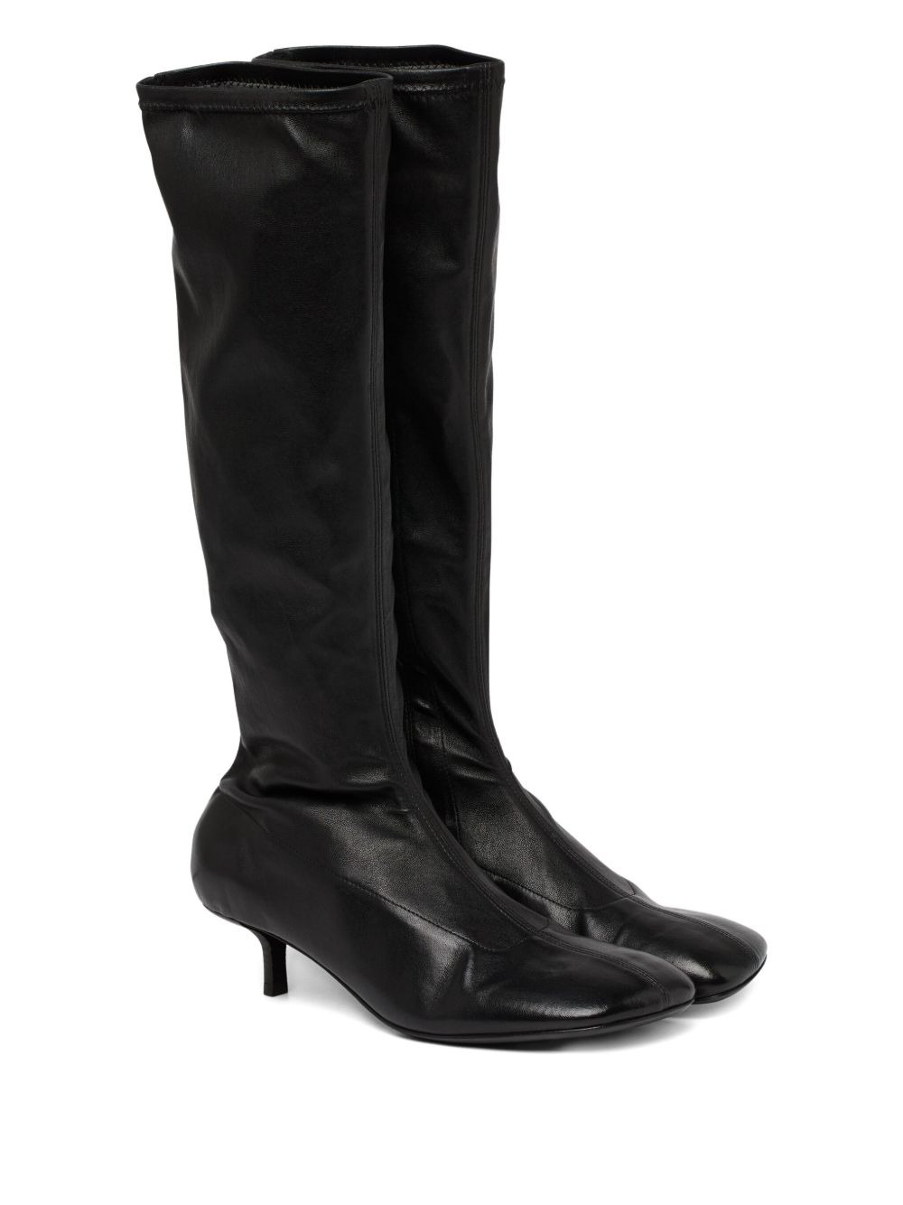 leather kitten-heel boots - 2