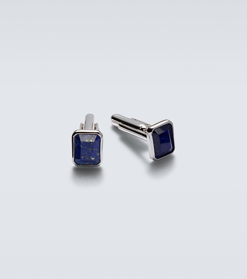 Sterling silver cufflinks with lapis lazuli 1